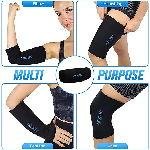 Value 2 Pack | Elbow Ice Pack Wrap & Knee Ice Pack Wrap - Ice Sleeves, Reusable Gel Ice Wrap, Elbow Cold Compression, (Large)