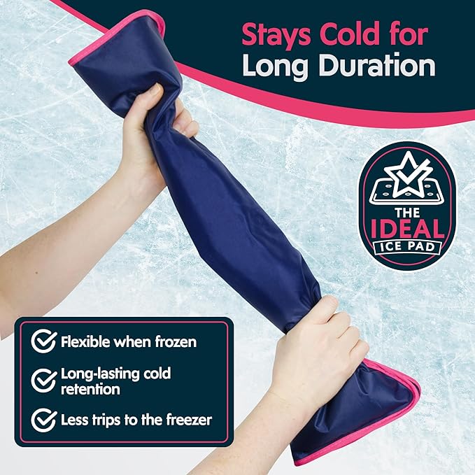 Magic Gel Leg Ice Pack - Professional Cold Therapy - Wrap Around Shin Ice Packs - Full Leg Ice Pack Wrap Around Entire Leg - Cool Down Your Legs Shins Hamstrings - Ice Packs Sleeve