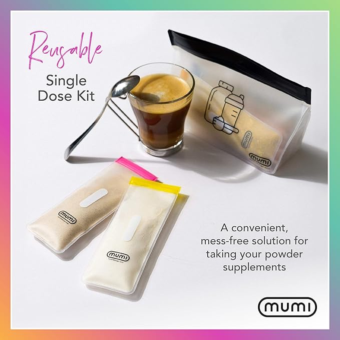 MUMI Ultimate Wellness Bundle - Pill Pouch Set and Single Dose Kit - 7pc Mini Pill Bags with 1 Large Zipper Pouch and 7pc Powder Supplement Packets with 1 Large Zipper Pouch