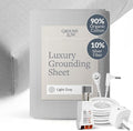 GroundLuxe Organic Fitted Grounding Sheet in Light Gray for a Queen Size Bed