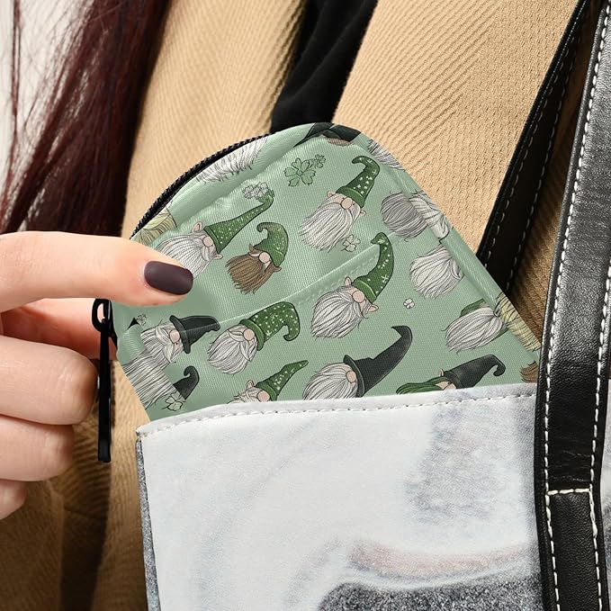 Fustylead Hand Drawn Saint Patricks Gnomes Travel Pill Organizer Bag with Zipper Small Pill Box 7 Day Pill Case for Purse Storage Weekly Vitamin Medicine Supplement