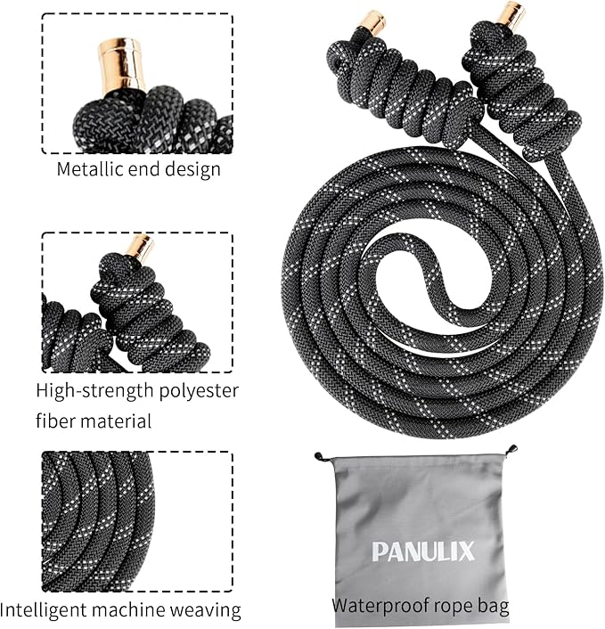 Flow Rope for Fitness High Performance Double Woven Workout Rope Adjustable Flow Jump Rope for Men Women Training Indoor Outdoor Cardio Exercise Ropes for beginner