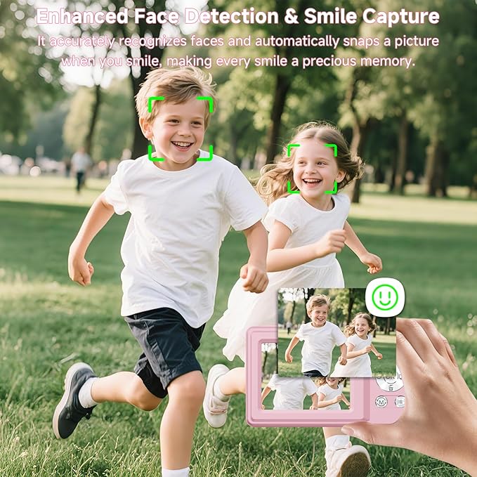 Digital Camera, 56MP 2.7K Dual-Screen Selfie Camera with 16X Zoom, 20 Filters & Anti-Shake, Portable Point and Shoot Digital Cameras with 32GB Card, Compact Travel Cameras for Beginners Teens Kids