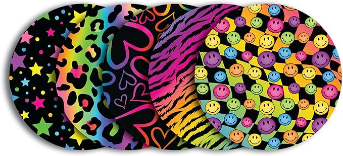 Glucomart Adhesive Patches for Freestyle Libre 3, Lingo, Instinct, Dexcom G7 & Stelo (5 Count) – Strong CGM Patches, Waterproof & Sweatproof, 15-Day+ Hypoallergenic Overpatch (Rainbow Rush)