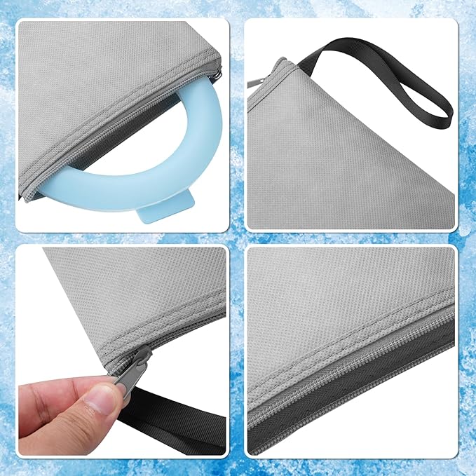 Cooling Neck Wrap with Insulated Bag, Reusable Ice Neck Ring & Body Cooler for Summer Heat, Wearable Cooling Tube Maintains 18°C/64°F for Outdoor, Sports, Travel (Blue)