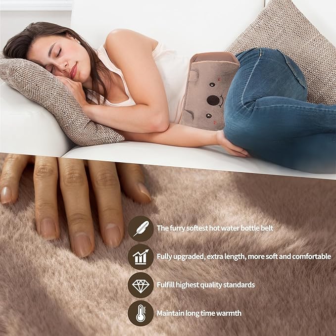 Hot Water Bag,Hot Water Bottle Rubber Warm Water Bag Pouch with Soft Waist Cover for Neck and Shoulder, Back,Hand, Legs, Waist Warm