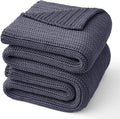 Guohaoi Knitted Weighted Blanket for Adults (Dark Grey 48"x72" 15lbs) No Beads Cooling Throw Blanket for Hot Sleepers, Home Decor Breathable Chunky Knit Heavy Blanket Use on Full Size Bed