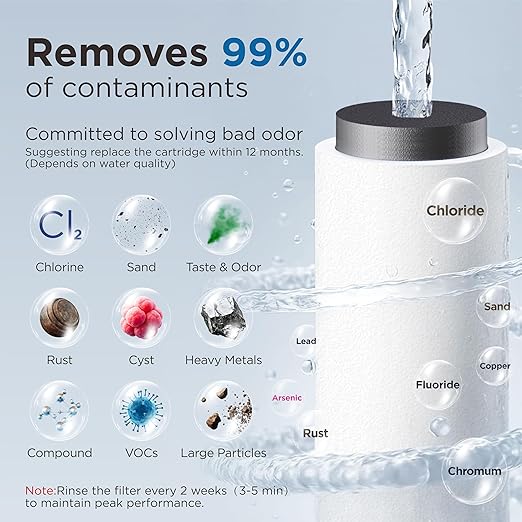 8GPM High Flow Whole House Water Filter - 3-Stage Iron/Sediment/Rust Remover, -11°F Freeze-Proof & 600PSI for Well/City, DIY 15-Min Install, Self-Cleaning Valve, RV/Cabin Ready
