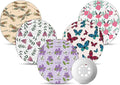 Libre 3 Sensor Covers Waterproof Flowers, Amolyfe 10 Pack Freestyle Libre 3 Plus Covers, Bump-Proof with Hard Cap, Breathable CGM Glucose Sensor Latex Free Patches, 14-Day CGM Protection (Flower)