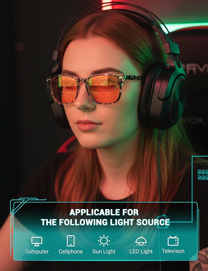 TIJN Blue Light Blocking Glasses for Women Men Clear Frame Square Nerd Eyeglasses Anti Blue Ray Computer Screen Glasses