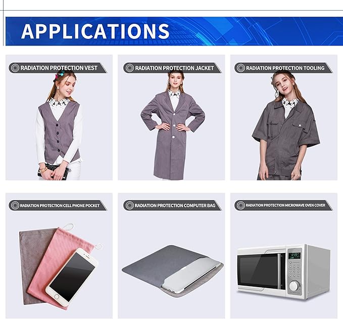 LVFEIER® EMF Signal Shielding Material Electromagnetic Protection Window Fabric Shielding Fabric High Frequency Radiation Made Protective Blanket, Radiation-Proof Clothing, Pregnancy Protection