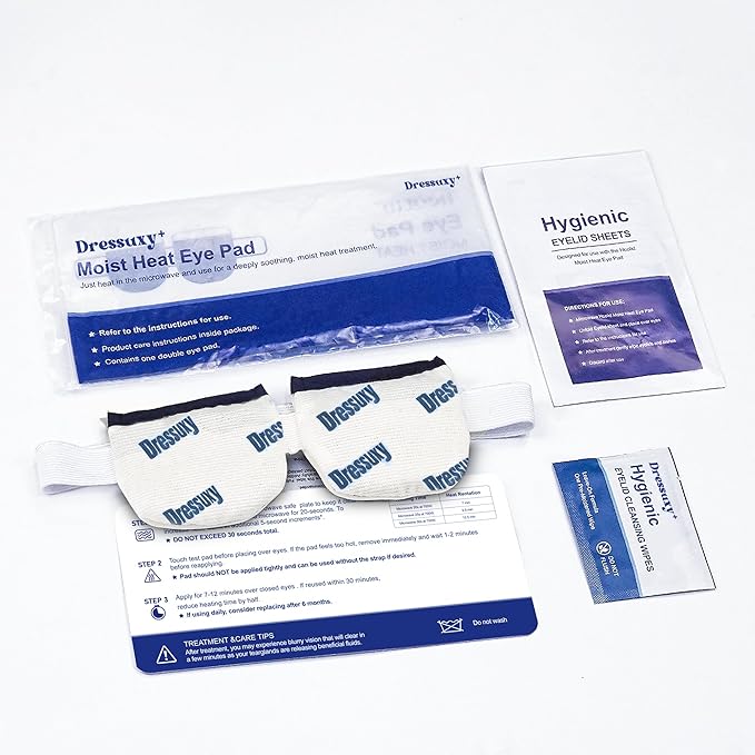 Heated Eye Mask & Microwavable Eye Compress | Gentle Steam Heat for Eye Comfort 1pc Cotton White