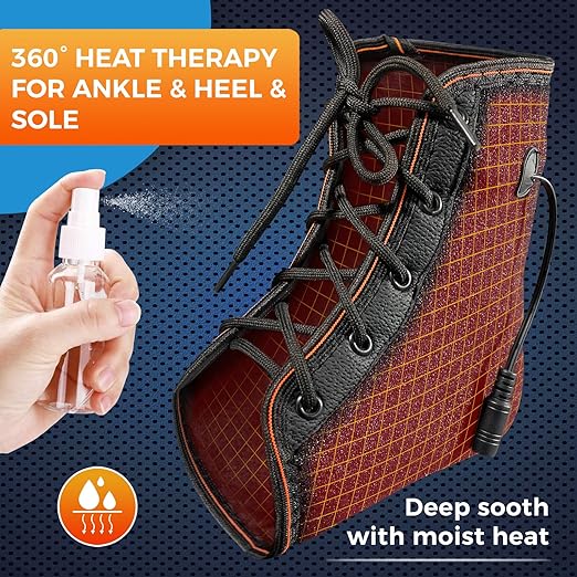 sticro Ankle Heating Pad with Lace-up Design for Sprained Ankle & Achilles Tendonitis Recovery, Auto-Off Heating Pad for Foot Pain Relief with 3 Heat & 5 Timer Settings for Men/Women(S/M)