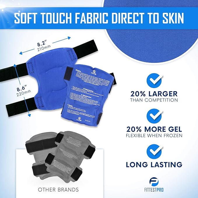 Shin Splint Ice Packs, HSA and FSA Eligible Reusable Hot and Cold Therapy Wrap | Leg or Calf Pain Relief | Advanced Soft Gel Technology | Freezable and Microwavable | Running Injuries & Recovery