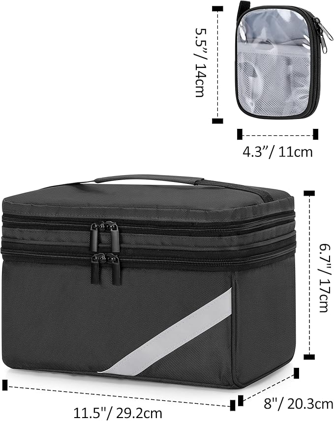 Trunab Medicine Storage and Organizer Bag Empty, Pill Bottle Organizer with Portable Small Pouch, Home First Aid Box for Emergency Medication, Supplements or Medical Kits (Bag Only)(Patent Design)