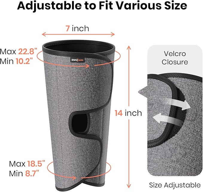 SHINE WELL Leg Compression Massager for Circulation and Pain Relief Fsa, Air Compression Calf Massager with 3 Modes 3 Intensities 2 Timing, for Restless Legs Syndrome Relief, Wellness Gift for Mom Dad