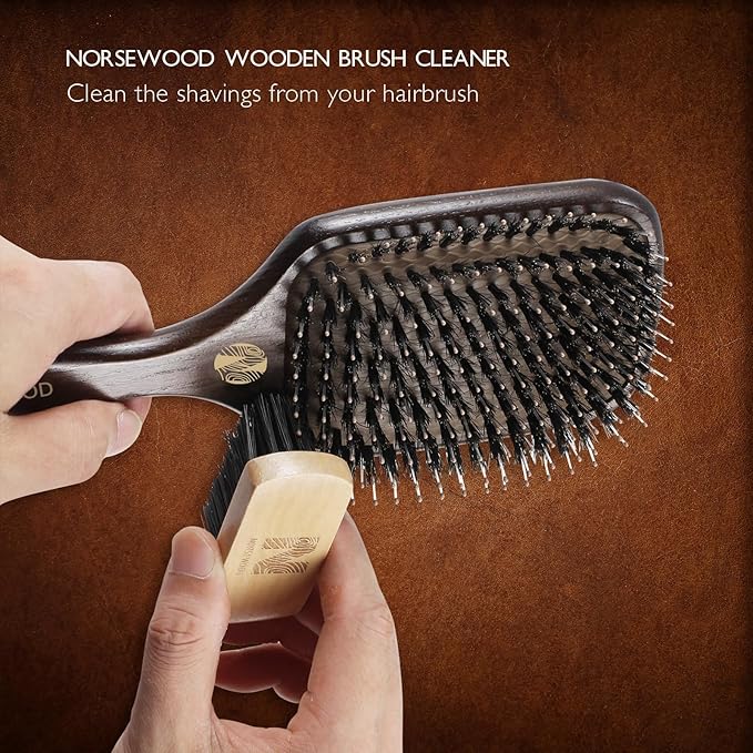 Boar Bristle Hair Brush Set, Soft Bristle Detangler for Long, Short, Thin, Curly, Straight, or Wavy, Hairbrush for Enhancing Shine, Great for Men, Women, and Kids