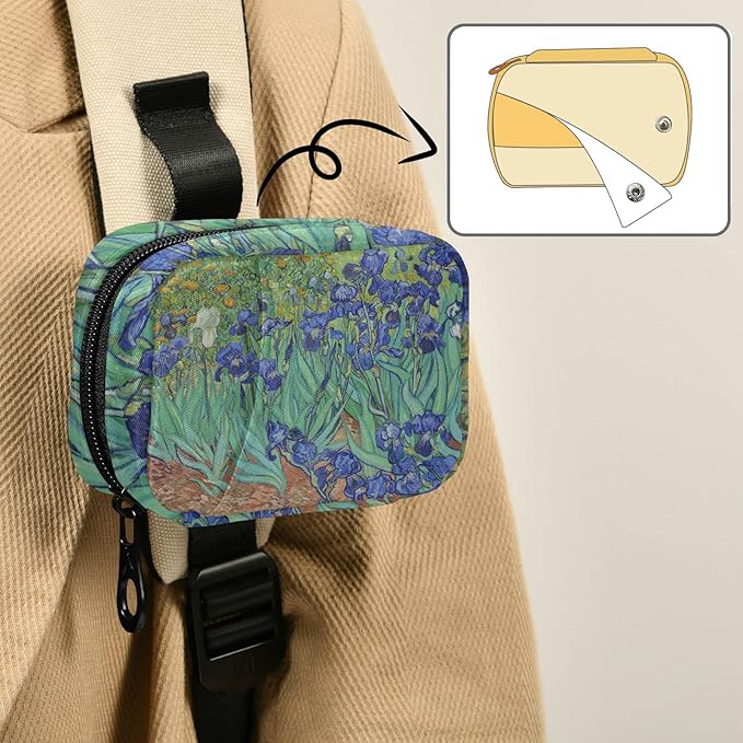 Naanle Irises Van Gogh 7 Day Pill Case Bag Travel Pill Organizer with Zipper Portable Weekly Case Compact Size for Vitamin Supplement Holder