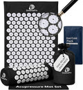 Acupressure Mat & Pillow Set - Acupressure Therapy for Back and Neck Pain Relief, Sciatica, and Pressure Point Aches, Ideal Acupuncture Mat for Sleeping Aid & Recovery (Black)
