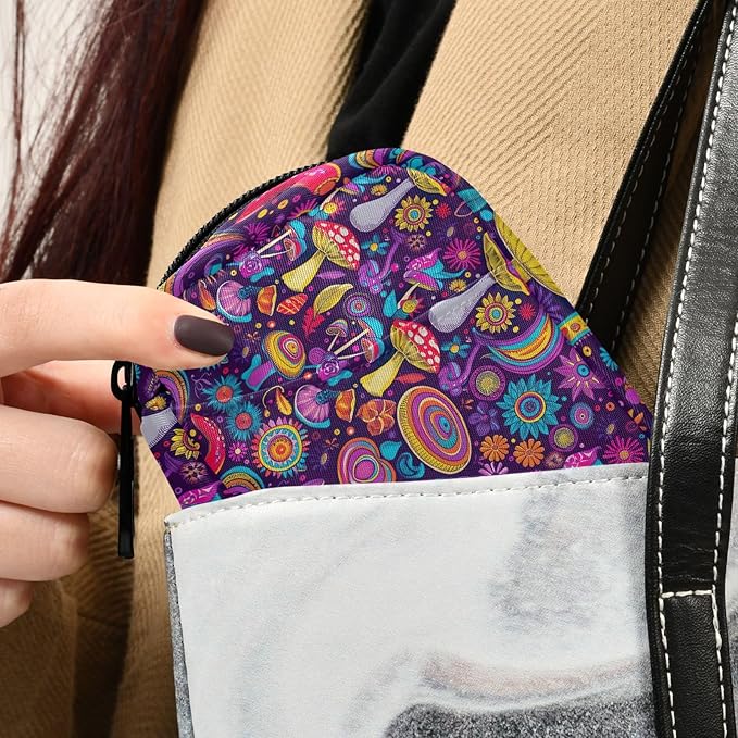 Travel Pill Organizer Bag Colorful Paisley Flowers 7 Day Pill Case Small Weekly Compact Pill Organizer with Zipper