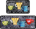Coffee Kitchen Rugs 2 Piece Set for Floor Mat, Non Skid Washable Absorbent Microfiber Coffee Kitchen Mat for in Front of Sink for Standing for Home Coffe Kitchen Decor 17"X30"+17"X47"