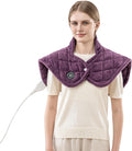 Berkshire Weighted Heating Pad – Faux Suede Fleece Electric Heat Pad for Neck, Shoulder & Back Pain Relief, 4 Heat Settings, Auto Shut-Off, Therapeutic Warmth, Eggplant, 23" x 15.3"