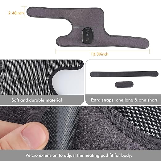 MOAJAZA Heated Knee Massager Shoulder Heating Pads Elbow Brace 3 in 1 with Vibration, Cordless Rechargeable Heating Knee Warmers Wrap for Shoulder Elbow Knee Stress Relief 2 Packs