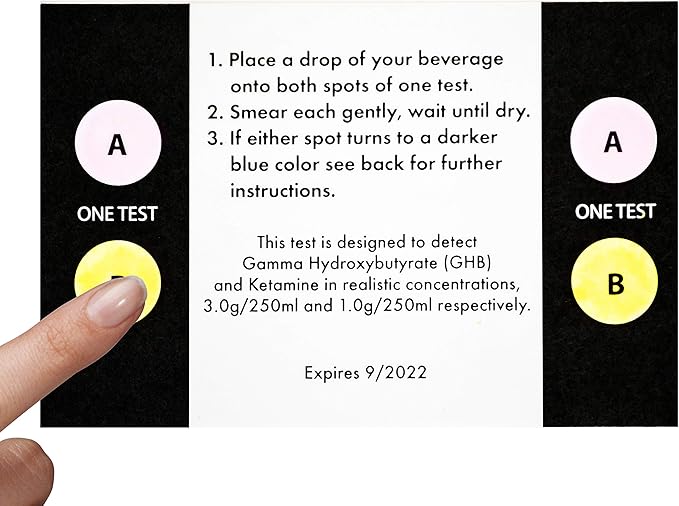 10 Strips - 20 Tests. Test Your Drink or Beverage. Escape Drink Spiking. Detect GHB or KETA Using The Personal Test Strips.