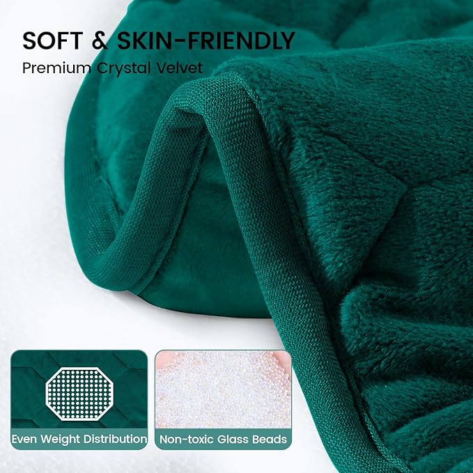 immtree Weighted Heating Pad for Period Cramps, 29" x 24" Extra Large Electric Heated Pads 7 lbs, Back Shoulder Knee Abdomen Pain Relief, Soft Warm Heavy Lap Blanket, Dark Green
