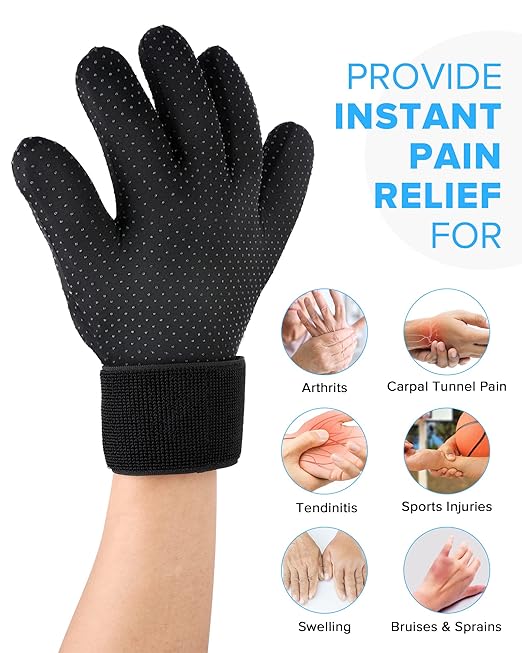 Product Image Full Finger Arthritis Ice Glove for Men&Women and 2Pack Gel Cooling Eye Mask, Reusable Cold Eye Masks for Sleep Hot&Cold Therapy Compress Ice Pads for Puffiness