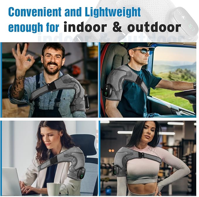 Shoulder Heating Pad Cordless, FSA Eligible Items List Shoulder Massager for Pain Relief Deep Tissue, Heated Shoulder Brace Wrap HSA Approved Products Only