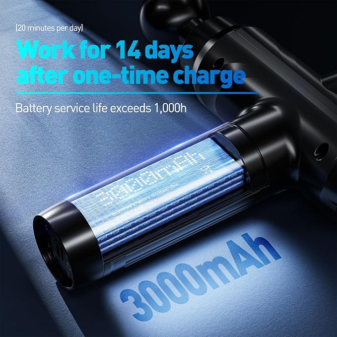 Massage Gun, Deep Tissue Percussion Massager for Pain Relief, Super Quiet Portable Body Relaxation Electric Muscle Massage Gun with 10 Attachment 30 Speed
