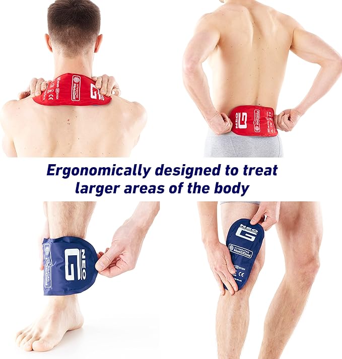 Neo G Hot and Cold Therapy Pack - Flexible Ice/Heat Pack for Injuries, Muscle Inflammation, Joint Pain, Swelling, Sprains - Reusable and Dual Function - Class 1 Medical Device - Qty 1 Pack - Blue/Red