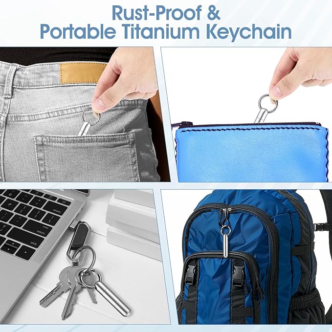 Small Pill Case Keychain Tiny Portable Pill Container Carabiner Clip Medicine Holder Bottle Mini Waterproof Metal Emergency Medicine Organizer for Travel Purse Outdoor Camping (2 Compartment)