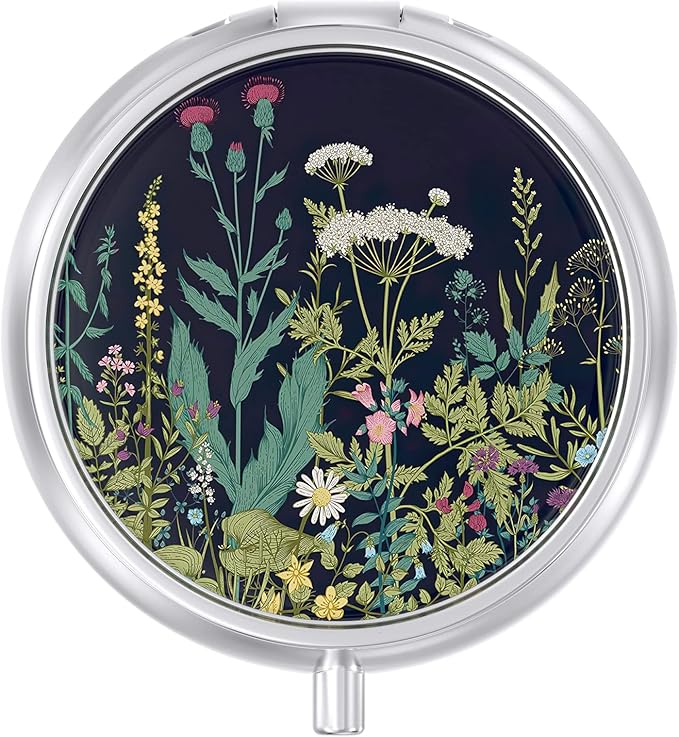 Pill Case, Cute Travel Pill Box for Purse, Moisture Proof Small Medicine Holder, Portable Pocket Medicine Organizer Dispenser to Hold Vitamins, Cod Liver Oil, Supplements, Dandelion