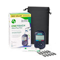OneTouch Ultra Plus Flex Bonus Kit - Includes Ultra Plus Flex Blood Glucose Meter, 10 Lancets, Lancing Device & Carrying Pouch - Diabetes Care Supplies