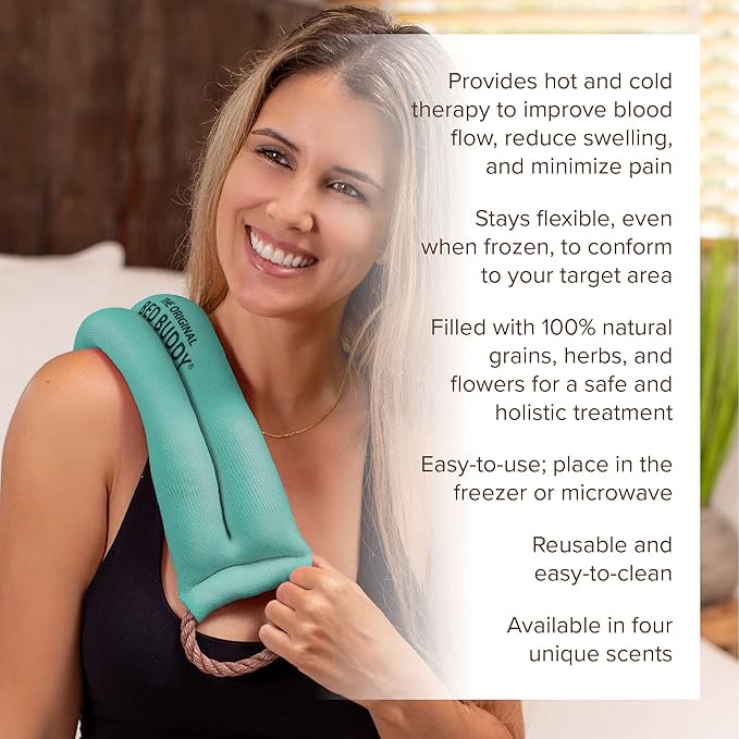 Bed Buddy Aromatherapy Heat Pad and Cooling Neck Wrap - Microwave Heating Pad for Sore Muscles - Cold Wrap Pack for Aches and Pain, Eucalyptus Scent