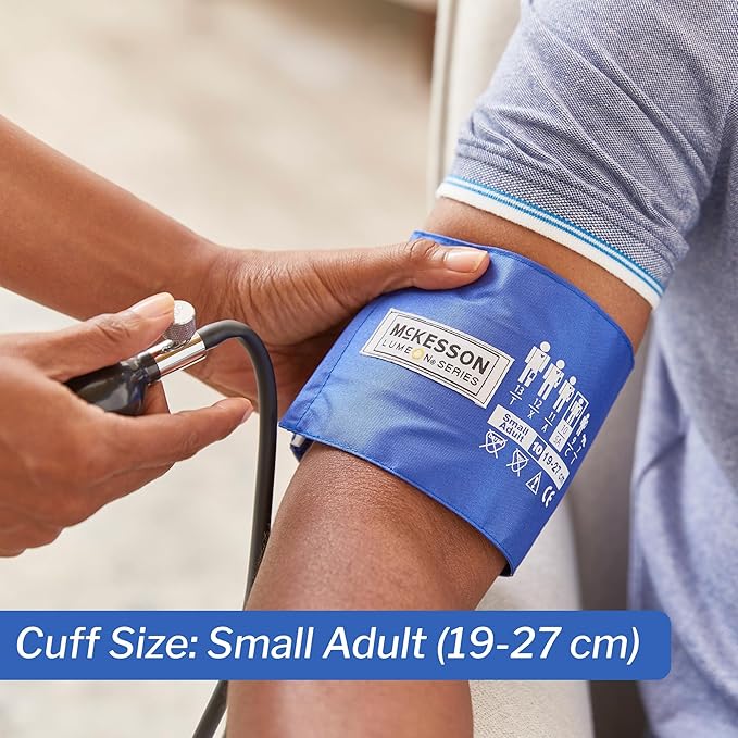 McKesson Aneroid Sphygmomanometer – Manual Blood Pressure Cuff Monitor with Carrying Case, Cuff 19-27 cm, Royal Blue, 2 Count