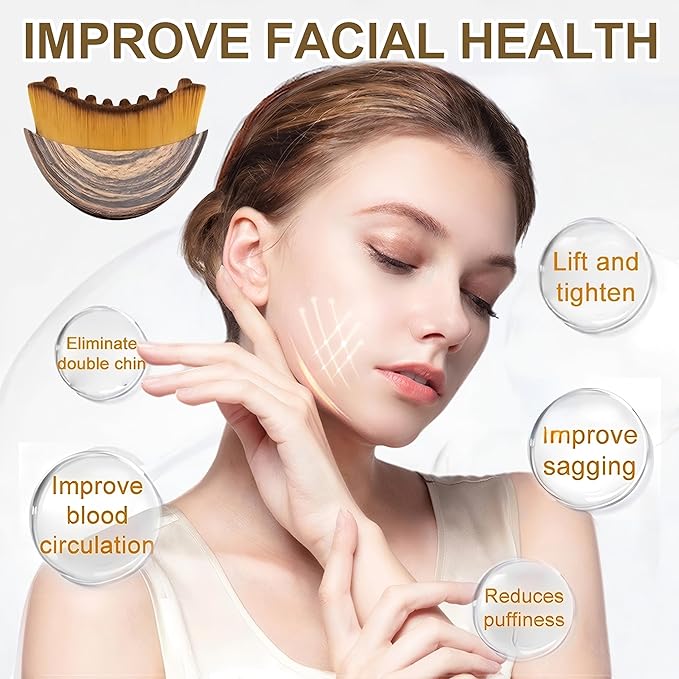 New Lymphatic Contour Face Brush - Dry Brushing Face Massager for Lymphatic Drainage, Chin & Jawline Sculpting - Ergonomic Skin Fit Design to Reduce Puffiness, Relieve Fatigue (2PCS)