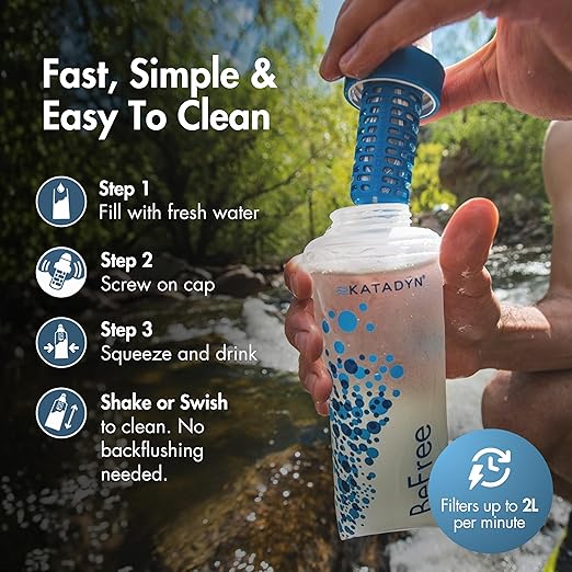 BeFree 0.6L Water Filter, Fast Flow, 0.1 Micron EZ Clean Membrane for Endurance Sports, Camping and Backpacking (8019639)