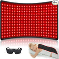 Red Light Therapy for Body, 24" x 12" Large Infrared Red Light Therapy Belt Pad with Timer for Back Belly Shoulder Muscle Pain Relief, 32W Portable 660nm 850nm Home Heating Light Therapy