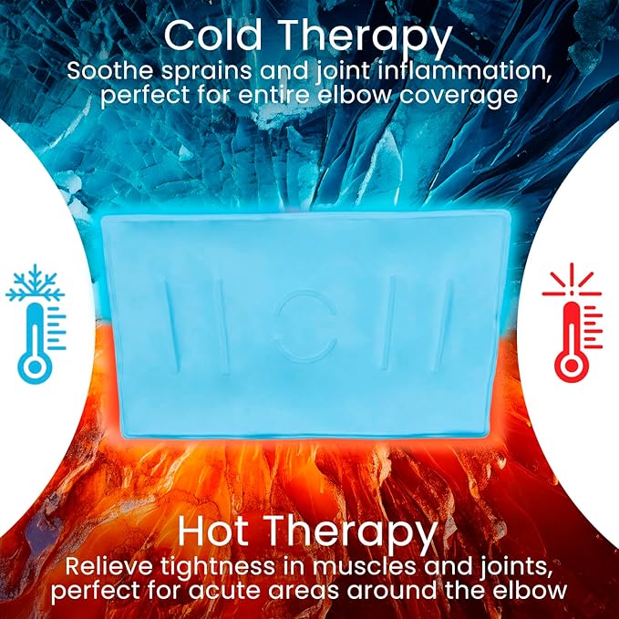 Arctic Flex Elbow Ice Pack Wrap for Tendonitis & Tennis Elbow - Reusable Hot & Cold Brace Sleeve for Women & Men - Gel Ice Pack for Golfer's Elbow, Bursitis, Swelling & Post-Surgery Recovery