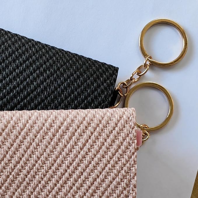 Birth Control Pill Case Wallet PU Leather Medicine Holder Keychain (Pink)