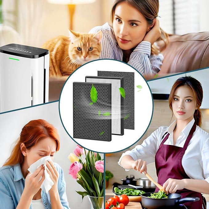 Air Filter Compatible with HEAPETS MPHELW-P339 Air Purifier,3-in-1,H13 Filter 3-Stage Filtration,2PACK