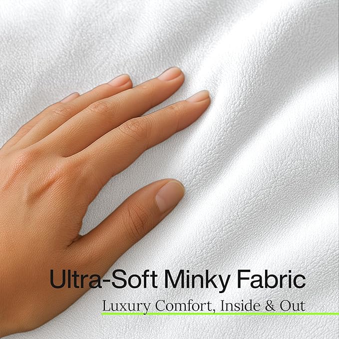 HomeSmart King Size Weighted Blanket Cover – Ultra Soft White Minky, Fits 92x104 Weighted Blanket (Cover Only)