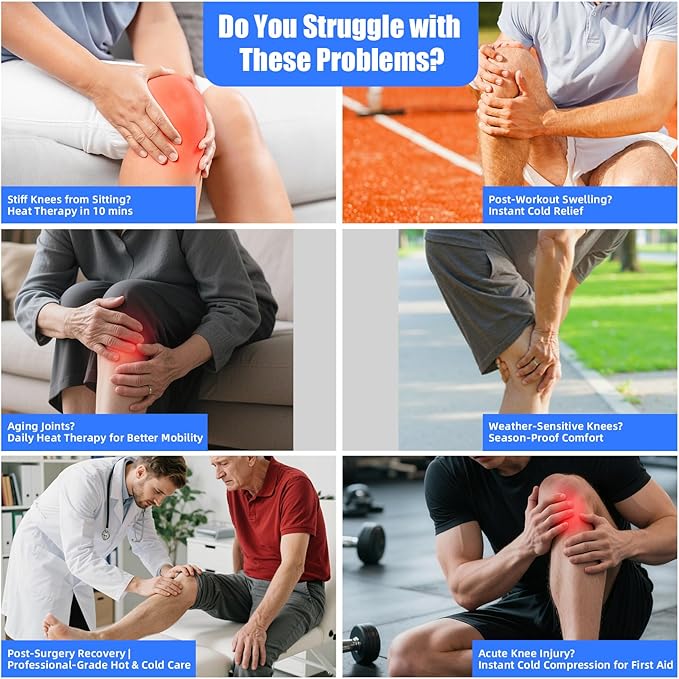 MR.ICE Knee Ice Pack Wrap 2 Packs,Reusable Ice Packs for Knee Replacement Surgery, Gel Cold Therapy Pack for Injuries, Surgery Recovery, Arthritis, Swelling, Bruises, Joint & Muscle Pain Relief