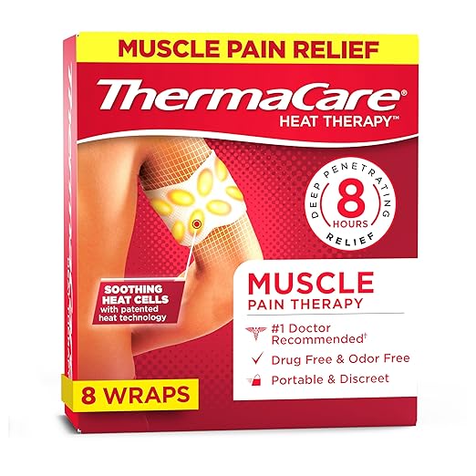 ThermaCare Portable Muscle Therapy Heating Pads - Multi-Purpose Adhesive HeatWraps for Back, Neck, Joint, & Menstrual Pain Relief - Drug-Free, Discreet, Long-Lasting Heat Therapy - Pack of 8