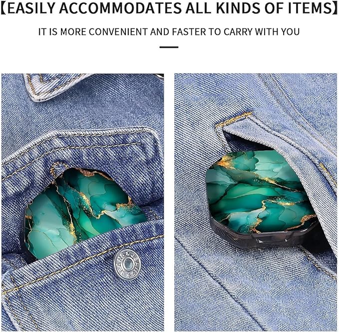 This Portable Teal Gold Marble Pattern 4-Compartment Pillbox Can Be Placed in A Pocket Or Wallet to Store Vitamins, Medicines Fish Oil Health Supplements Other Medications.