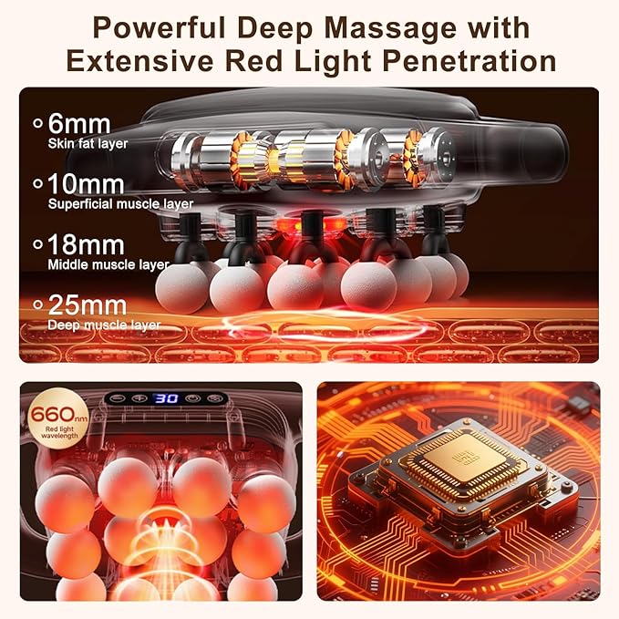 16 Head Massage Gun Set, Deep Tissue Massage Gun Portable with 3 Modes & 30 Intensities, Portable Quiet Percussion Massager for Legs, Waist, Back, Neck, Buttocks Muscles Fatigue Relief