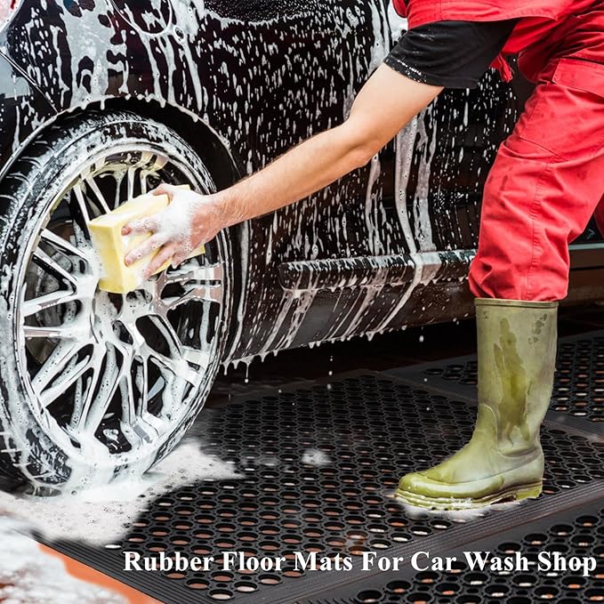 Rubber Floor Door mat Anti-Fatigue Commercial Restaurant Floor Mats 36" x 60" New Heavy Duty Non Slip Rubber Kitchen Drainage Mat Black Bar Floor Mat